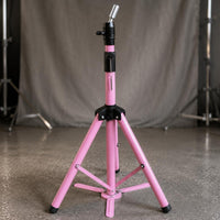 Telescoping Pole Hairpiece Tripod Stand Foot Pedal Adjustable Hairpiece Tripod Foldable Mannequin Head Stand Black Hardware