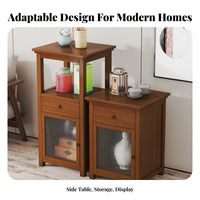 Space-Saving Multi-Tier narrow Cabinet adaptable Design 3-Tier accent Table Easy Assembly Storage Rack Sturdy and long-finaling for Apartment Dwellers, homeowners, Students, Living Room, Beside Sofa, Bedroom, Entryway
