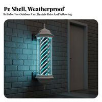 Illuminated Hair Stylist Pole Retro Design Rotating Hair Stylist Pole Lamp Red White Blue Striped Lamp Waterproof Wall-Mounted