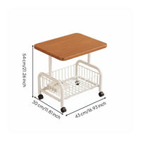 Space-Saving Sofa Side Table on Wheels Safe Rounded Corners Mobile Bedside Table with Storage Waterproof Tabletop 2-Tier Storage Trolley Scratch-Resistant