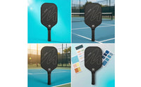 16mm Carbon Fiber Pickleball Paddle Matte Pickleball Paddle with Wrapped Grip Abrasion-Resistant Racket Lightweight for Training