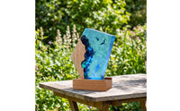 Underwater Ocean Night Light with Acrylic Panel Decorative 3D Night Light with Wood Base Ambient Lamp with Wooden Base Stylish for Bedroom, Desk, Living Room