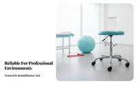 360-Degree Swivel Adjustable Therapist Stool 5-Point Base Adjustable Wheeled Stool Padded Cushion Rolling Seat Backless Design for Medical Professionals, Laboratory Technicians, Rehabilitation Facility, Hospital, Laboratoryoratory, Workshop