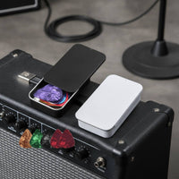 2 Pieces Guitar Pick Tin with Push-Pull Lid Easy Access Metal Pick Case with Picks Slim Tidy for Guitarists, Gig Bag, Travel