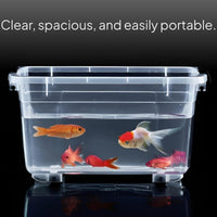 Transparent Plastic Storage Box with Lid and Casters