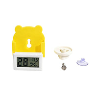 Suction Cup Mount Temperature Hygrometer Gauge LCD Display Temperature Humidity Meter Twin Reading Bear Thermometer for Herpetological Owners