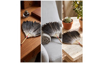 Handmade Goose Feather Fan Black Feather Fan Elegant Vintage for Dancers, Photoshoots, Weddings