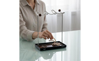 Jewelry Stand Tabletop Jewelry Organizer with Tray Desktop Necklace Holder with Wood Base for Vanity, Bedside Table