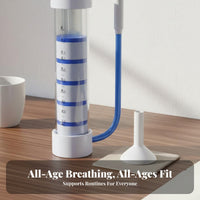 Design Adjustable Lung Capacity Exerciser Ergonomic Mouthpiece Adjustable Resistance Breathing Exerciser Lightweight Abdominal Breathing Device Easy to Clean for Athletes, Singers, Seniors, Home Use, Gym