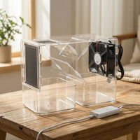 Bird Grain Husk Blower Machine USB Powered Bird Seed Cleaner with Blower Fan Seed Separator with Collection Bins Acrylic