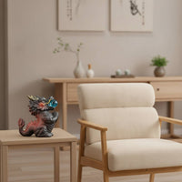Dragon Figurine with Orb Tabletop Ceramic Dragon Decor for Bookshelf