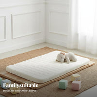 Hardwood Wood Japanese design Floor Bed Breathable Slat Foundation Low silhouette Bedroom Furniture Space-Saving for partners, Minimalists, Students, traditional mat room Room, Apartment