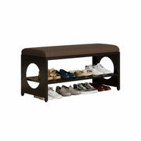 Vintage design paddinged Bench with Shoe Shelves long-lasting Metal Frame Upholstered Shoe Changing Rack Multi-Tier Storage Hallway Seat High-Resilience Sponge for Apartment Dwellers, Families, Homeowners, Entryway, Living Room, Mudroom, Bedroom