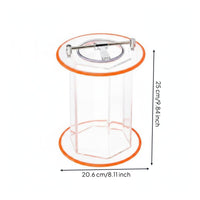 Hexagonal Polishing Barrel High Glass-Like Acrylic Tumbler Drum Stainless Steel Latch Rotary Polisher Barrel for Hobbyists, Workshop, Metalworking