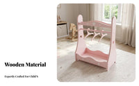 Doll Clothes Rack Rounded Side Panels White Decorative Dots Dots Toy Furniture for Children