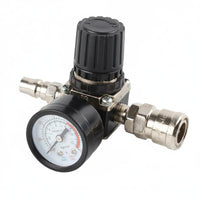 140 PSI Air Regulator with Gauge Square Body Air Compressor Regulator Metal Housing Pressure Reducing Valve Adjustable Knob for Workshop