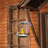 Decorative Girl with Umbrella Bird Feeder Art Craft Umbrella Girl Bird Feeder Lightweight Outdoor Decor for Patio
