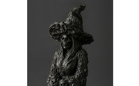 Halloween Skull Witch Figurine Gothic Witch Statue with Skull Fantasy-Themed Desk Ornament Mysterious for Entryway