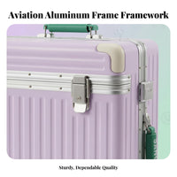 Aluminum Frame Hardside Suitcase sturdy rigid exterior Hardside hand luggage Combination Lock travel equipment Telescoping Handle for Travelers, getawayers, getaway, getaways, Airports, Weekend short journeys