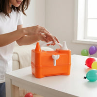 Electric Balloon Pump Dual Nozzle Balloon Inflator Party Supply Carrying Handle 220-240V