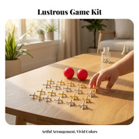 Classic Metal Jacks Game Portable Jacks with Balls Timeless Jackstones Game Tabletop for Children