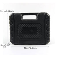 Molded Plastic Toolbox Waterproof-Style Hard Hard-Shell Container Clamshell Tool Case Compact Utility Box Textured for DIYers