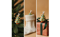 Whimsical Felt Christmas Tree Mini Felt Tree with Rabbit Cute Bunny Ornament Adorable for Shelves