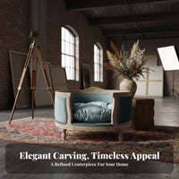Carved Accent Armchair French design Single Sofa Distressed Finish Lounge Chair for Home Decorators, Photographers, Photo Studio, Bedroom, perusing corner