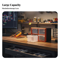 Transparent Drawers Stackable Small Parts Drawer adaptable Design Multi-Drawer Sorting Cabinet vertical surfaceMountable Hardware Storage tag holder slots for DIY devotees, Professionals, Workshop, Garage, Repair Shop, Craft Room