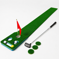 Portable Indoor Putting Practice Mat, EVA Base with Sphere Return, Artificial Turf putting Green Mat, Non-Slip Design