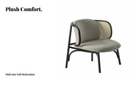 New Chinese aesthetic Woven spine Armchair Minimalist Design Lowsilhouette Cane Chair Japandi Aesthetic Household Furniture Comfortable Seating for Interior Designers, Hotel Owners, Living Room, Guesthouse, Reception Area, study Corner