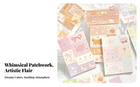 50 Sheets Patchwork Note Paper Cute Patterns Scrapbook Collage Fine Paper-Resolution Printing Junk Journal Ephemera Pack for Scrapbooking, Card Making
