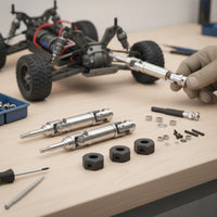 4 Pieces Drive Shafts with Heavy Reinforced Drive Shafts Stainless Steel Look Hardware for RC Hobbyists