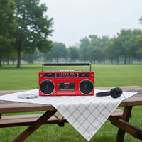 Multifunction Retro 80s Design Boombox Powerful Bass Retro Cassette Boombox SD Card and USB Input AM Frequency Modulation SW Radio Two Power Supply for Outdoor