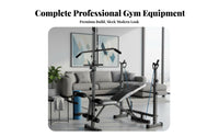 Heavy-Duty Steel Frame Weight Bench with Squat Rack Non-Slip Feet Bench Press and Squat Rack Combo Padded Cushion Multi-Functional Workout Station Detachable Design for Fitness Enthusiasts, Bodybuilders, Beginners