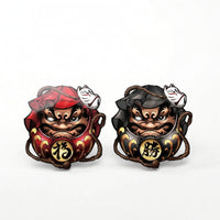 Traditional Daruma Decal with Chinese Character Self-Adhesive Daruma Decal Waterproof Cartoon Sticker Graphic for Notebooks