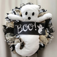 Halloween Wreath Stuffed Door Wreath with Festive Decoration for Window