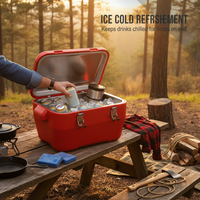 Stainless Steel Insulated Cooler Box for Outdoor Camping, Large Capacity Portable Food Warmer and Cooler