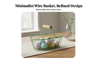 Easter Egg Basket Versatile Metal Wire Basket Minimalist for Decorators, Hobby Farmers, Holiday Decoration, Gardening, Farmhouse