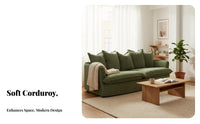 2-Seater Corduroy Sofa Nordic Design Corduroy Settee exceptionallySoft Living Room Furnishing for Small Homeowners, partners, Guesthouse, Lounge Area, Bedroom
