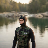 Hooded Wetsuit Vest 2mm Neoprene Vest with Hood Sleeveless Wetsuit Top for Freedivers, Divers, Freediving, Snorkeling, Surfing