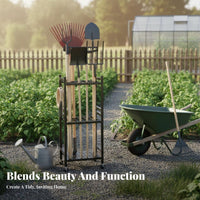 Mobile Design Garden Tool Rack Space-Saving Garden Tool Organizer Heavy Duty Easy Assembly for Farmers, Gardeners, Basement, Warehouse