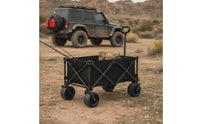 Heavy Duty Folding Wagon Large Capacity Foldable Wagon Cart Portable Outdoor Cart with Wheels Space-Saving for Campers, Gardeners, Camping, Gardening, Fishing