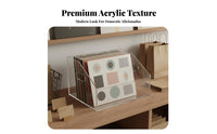 Vinyl Record Rack Clear Handles Portable Design for Media Shelf