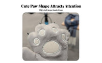 Hanging Neck Strap Cat Paw Gloves Soft and Soft Fuzzy Bear Claw Mittens Fleece Lined for Women, Children, Cycling, Outdoor, Costume Parties