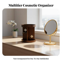Multitier Design Tiered Makeup Display Space-Saving Tiered Storage single-tier Multifunctional Cosmetic Organizer Large Capacity for Students, Teenagers, Office Workers, Dressing Table, Countertop, vanity table, Bedroom