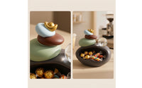 Compact Decorative Storage Ornament Space-Saving Desktop Organizer with Sculpture Clear Tabletop Key Bowl for Entryway