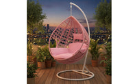 Hanging Chair with Stand Freestanding Egg Chair with Stand Woven Furniture for Adults, Balcony, Living Room, Reading Corner