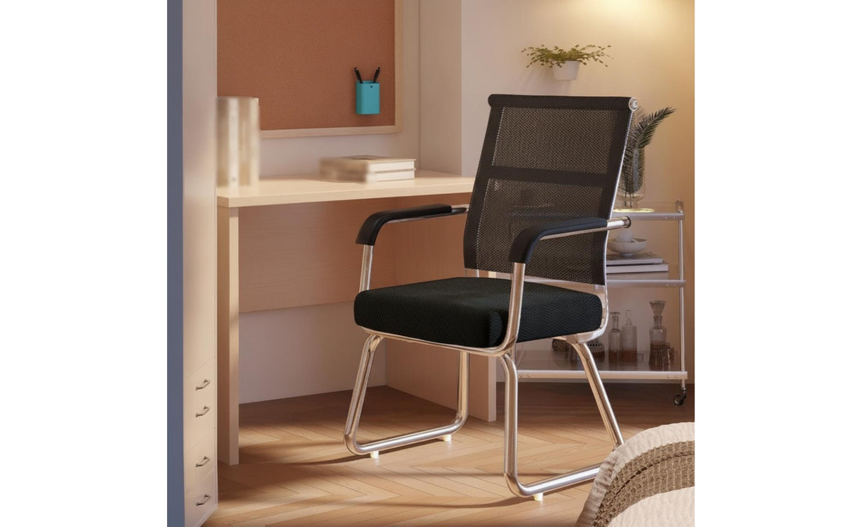 Mesh Office Chair with Armrests Minimalist Low Back Office Chair Breathable for Professionals, Telecommuters, Conference Room