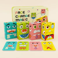 Educational Face-Changing Game Travel Friendly Expression Matching Game Portable Brain Teaser Chunky for Children, Classroom
